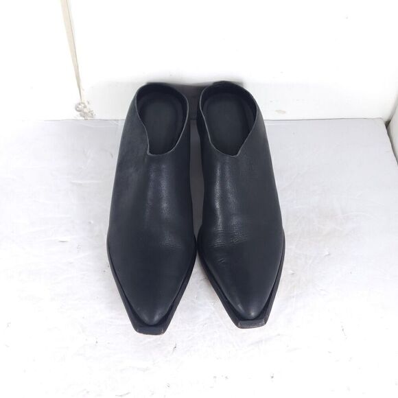 Wal and Pai Women's Mirage US5-5,5 EU36 Black Leather Cuban Heel Mules Clogs - Picture 4 of 14